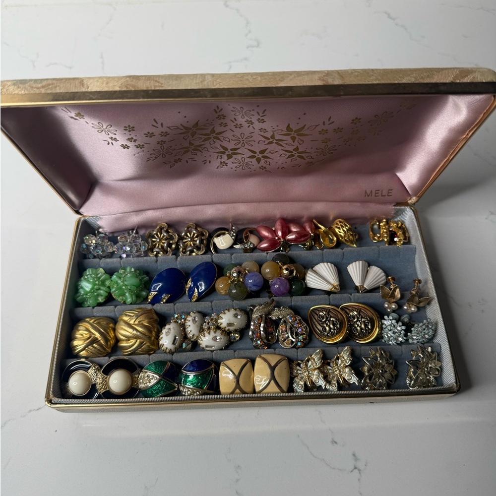 Vintage clip and screw back earring lot